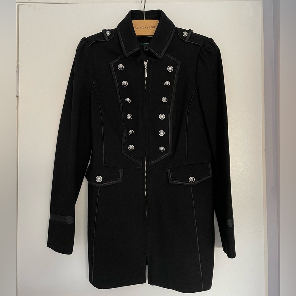 White House Black Market Black Pea Coat Jacket